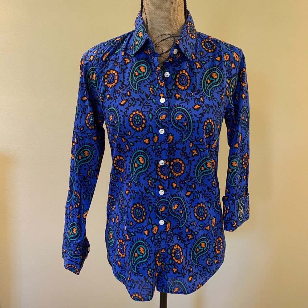 NWT JCrew XS Multicolor Paisley Button Down